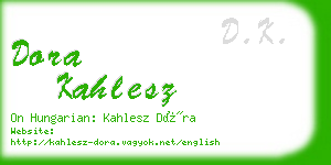 dora kahlesz business card